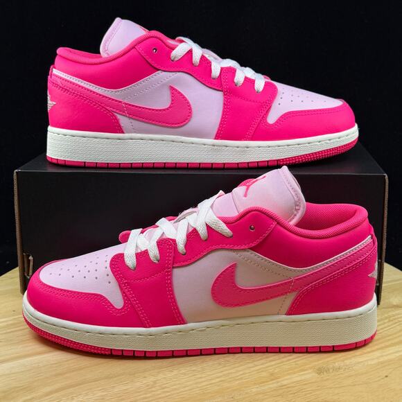 Jordan Shoes - Nike Air Jordan 1 Low Valentines Day Pink White 553560-661 Sz 7Y/ 8.5W Shoes New